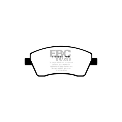 EBC PD03KF1322 Dacia Mercedes-Benz Renault Yellowstuff Front Brake Pad & Plain Disc Kit 2 | ML Performance EU Car Parts