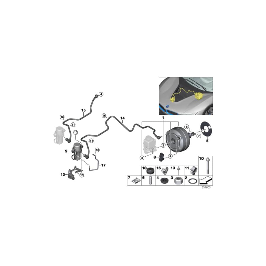 Genuine BMW 34336859075 I15 Vacuum Pipe With Non-Return Valve (Inc. i8) | ML Performance EU Car Parts