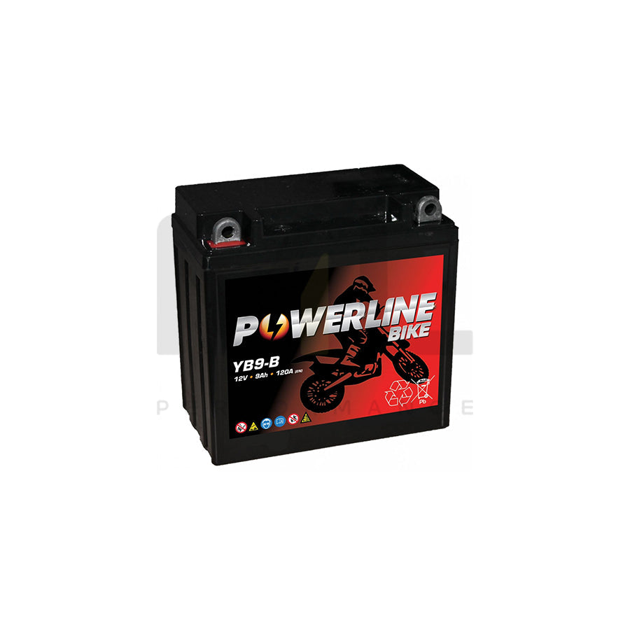 YB9-B AGM Powerline Motorcycle Battery 12V 9Ah YB9BAGM | Car Batteries UK | ML Performance Car Parts