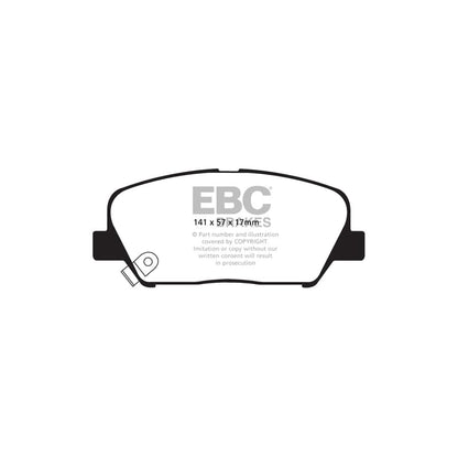 EBC PD03KF1387 Hyundai Genesis Yellowstuff Front Brake Pad & Plain Disc Kit 2 | ML Performance EU Car Parts