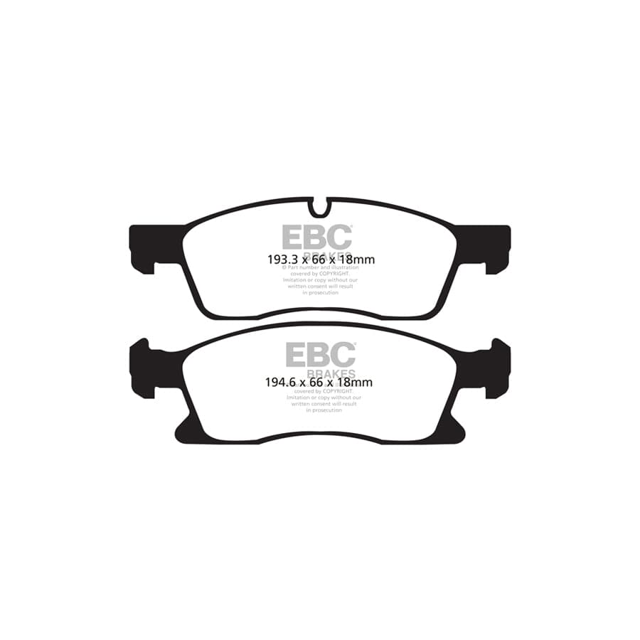 EBC PD03KF1390 Mercedes-Benz W166 C292 Yellowstuff Front Brake Pad & Plain Disc Kit - TRW Caliper 2 | ML Performance EU Car Parts
