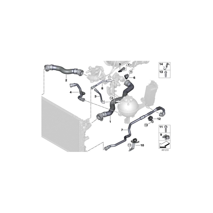Genuine BMW 17128572907 G12 G15 G32 Hose, Cylinder Head-Expansion Tank (Inc. 840dX, 730dX & 540dX) | ML Performance EU Car Parts