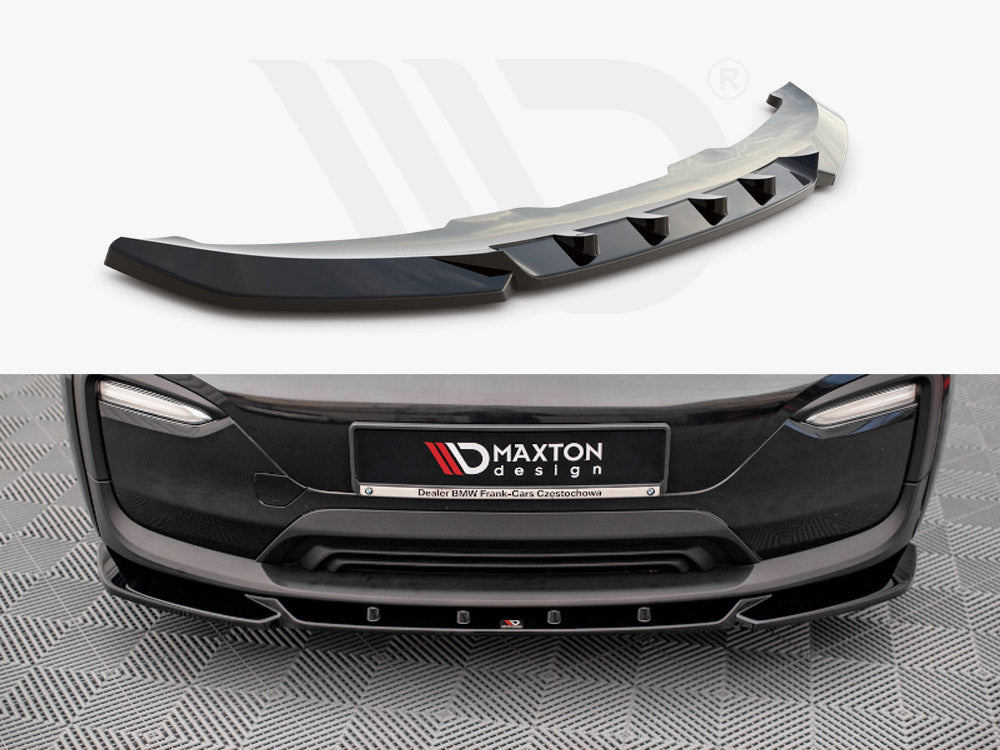 Maxton Design BM-I3-1-FD2T Front Splitter V.2 BMW I3 MK1 Facelift (2017-2022) | ML Performance EU Car Parts