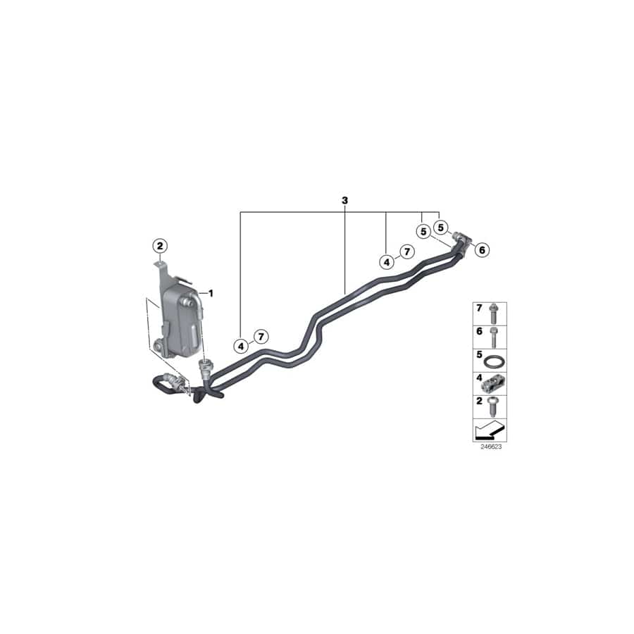 Genuine BMW 17227601763 F25 F26 Transmission Oil Cooler Line (Inc. X4 28iX & X3) | ML Performance EU Car Parts