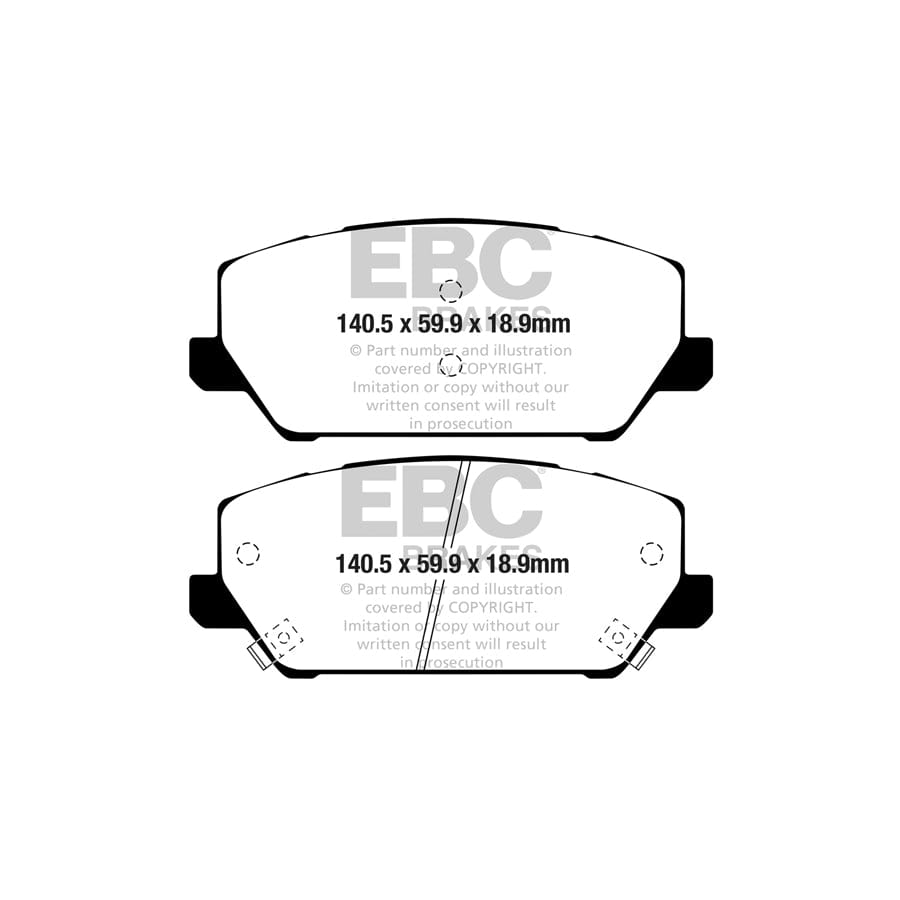 EBC PD03KF1640 Hyundai i-30 N Yellowstuff Front Brake Pad & Plain Disc Kit 2 | ML Performance EU Car Parts