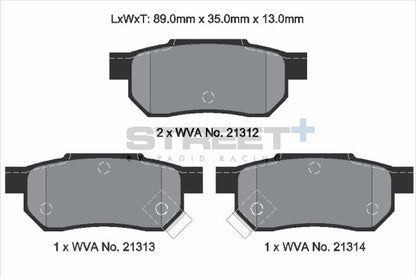 PAGID Racing T8004SP2001 STREET+ Brake Pads