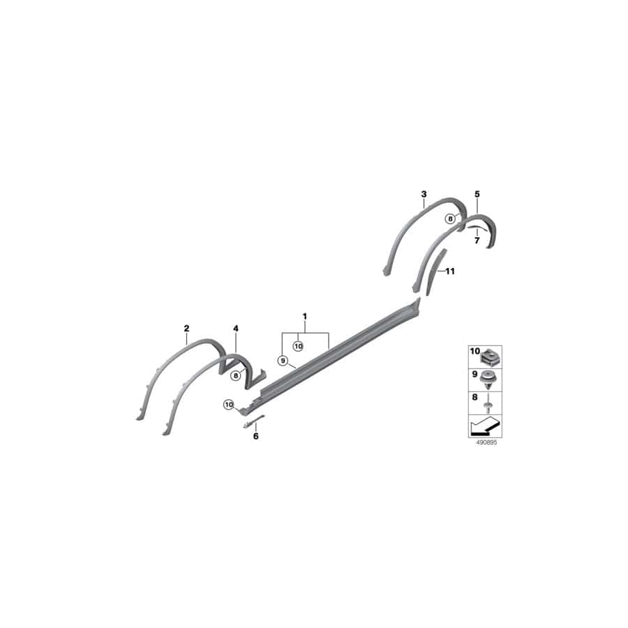 Genuine BMW 51778090925 G02 Flaired Wheel Arch, Rear Left (Inc. X4) | ML Performance EU Car Parts