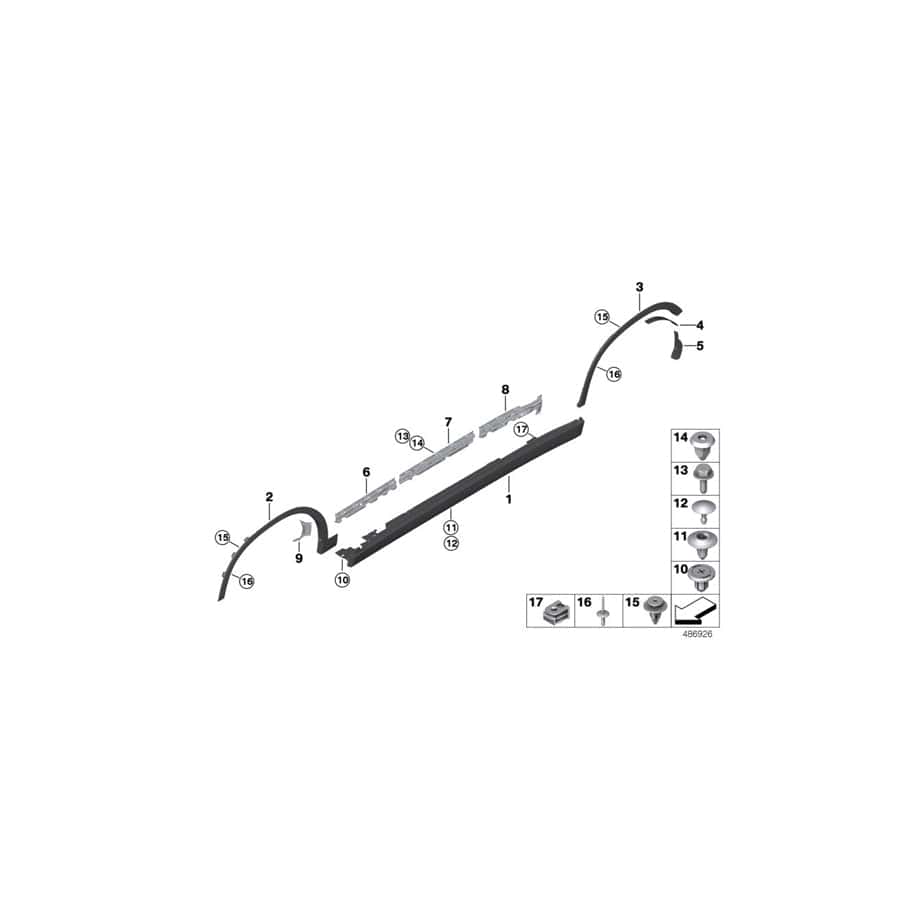 Genuine BMW 51779491688 F39 Right Door Sill Cover (Inc. X2 18i, X2 28iX & X2 18d) | ML Performance EU Car Parts