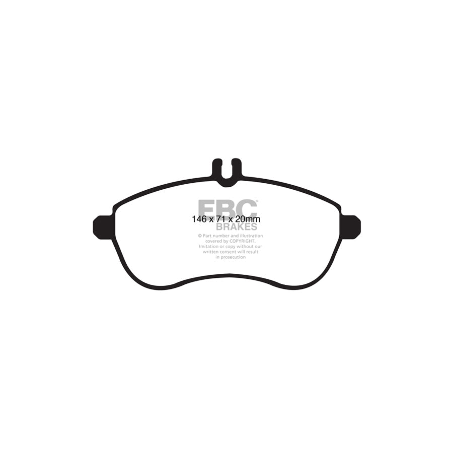 EBC PD02KF580 Mercedes-Benz R172 Redstuff Front Brake Pad & Plain Disc Kit 2 | ML Performance EU Car Parts