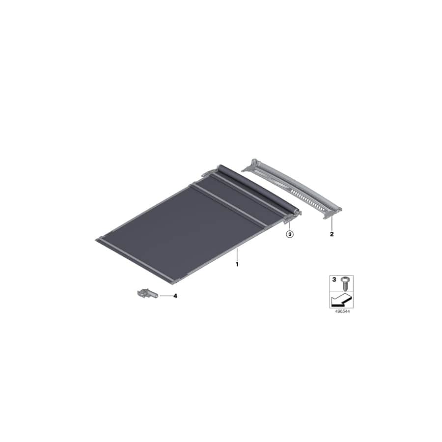 Genuine BMW 54107474476 G31 G32 Roller Sunblind ANTHRAZIT (Inc. 530i, 520d & 640dX) | ML Performance EU Car Parts