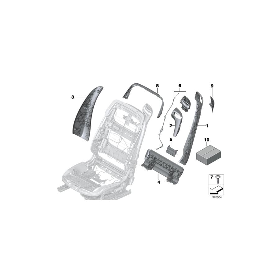 Genuine BMW 52107269680 F12 F13 F06 Trim For Backrest, Outer Right ZIMTBRAUN (Inc. 650iX 4.4, ALPINA B6 & 640i) | ML Performance EU Car Parts