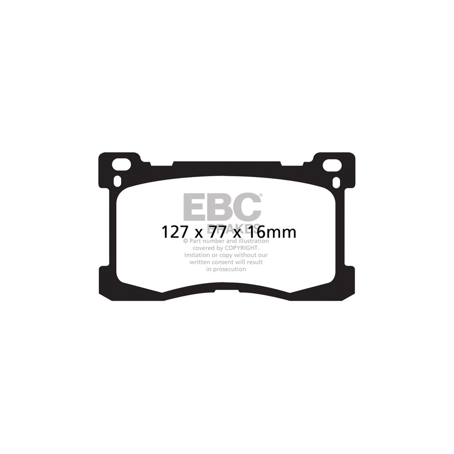 EBC PD02KF664 Hyundai Equus Redstuff Front Brake Pad & Plain Disc Kit 2 | ML Performance EU Car Parts