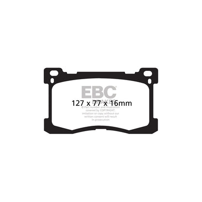 EBC PD02KF664 Hyundai Equus Redstuff Front Brake Pad & Plain Disc Kit 2 | ML Performance EU Car Parts