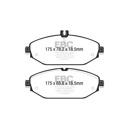 EBC PD02KF667 Mercedes-Benz W/S/C/A205 W/S213 A/C238 Redstuff Front Brake Pad & Plain Disc Kit - ATE/TRW Caliper 2 | ML Performance EU Car Parts