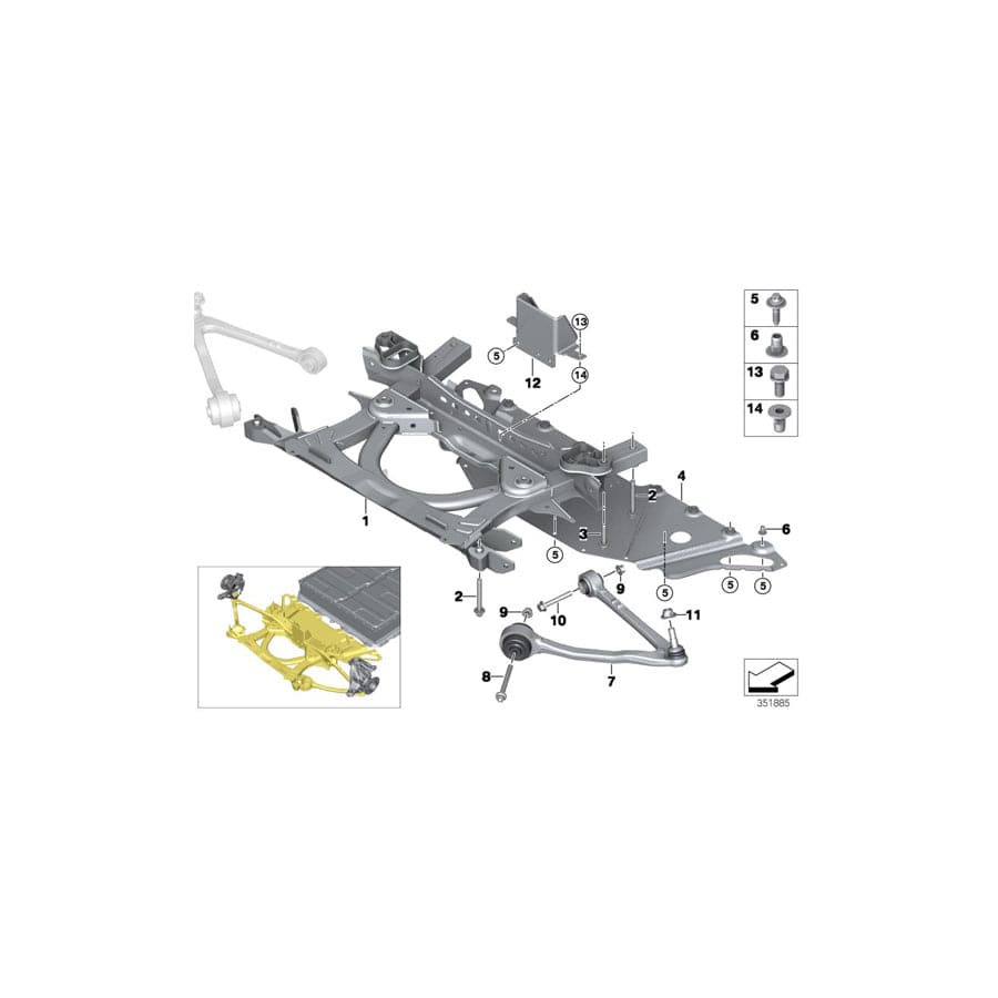 Genuine BMW 31106863739 Control Arm With Rubber Bushing, Left (Inc. i3 94Ah, i3s 120Ah Rex & i3 120Ah) | ML Performance EU Car Parts