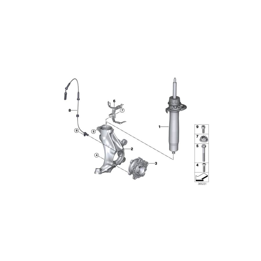 Genuine BMW 31217853640 F82 F80 Swivel Bearing, Camber Correction, Right -30 MIN (Inc. M2 Competition, M2 & M4 CS) | ML Performance EU Car Parts