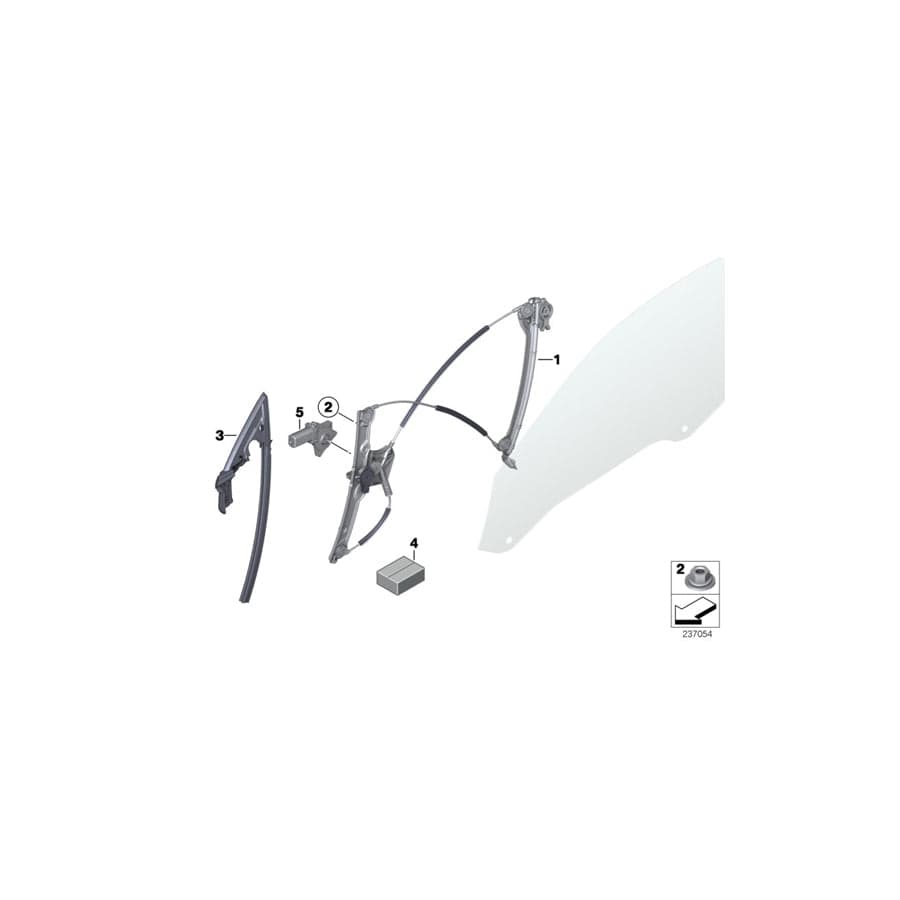 Genuine BMW 51337223651 F13 F12 Window Lifter Without Motor,Front Left (Inc. 650iX, 650iX 4.0 & 640d) | ML Performance EU Car Parts