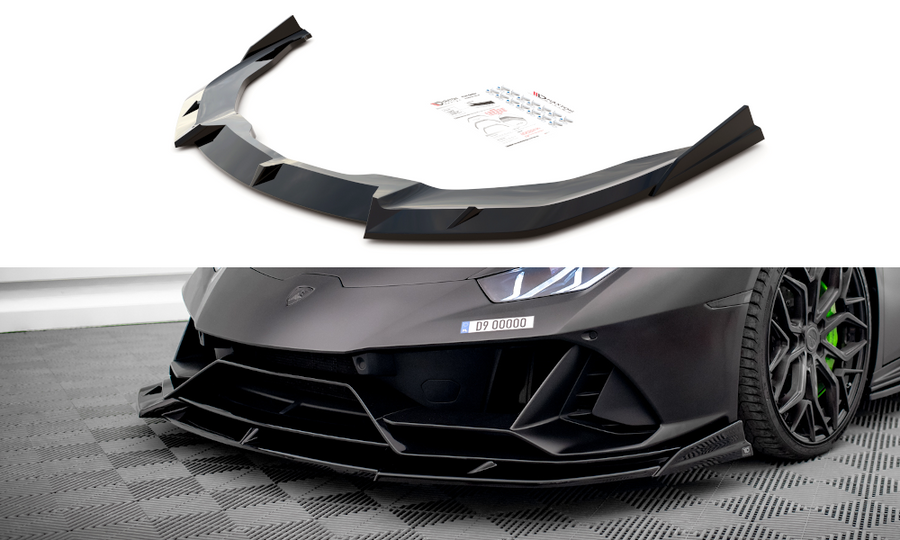 Maxton Design LA-HU-EVO-1-FD1T+FD1RT Front Splitter Lamborghini Huracan EVO | ML Performance EU Car Parts