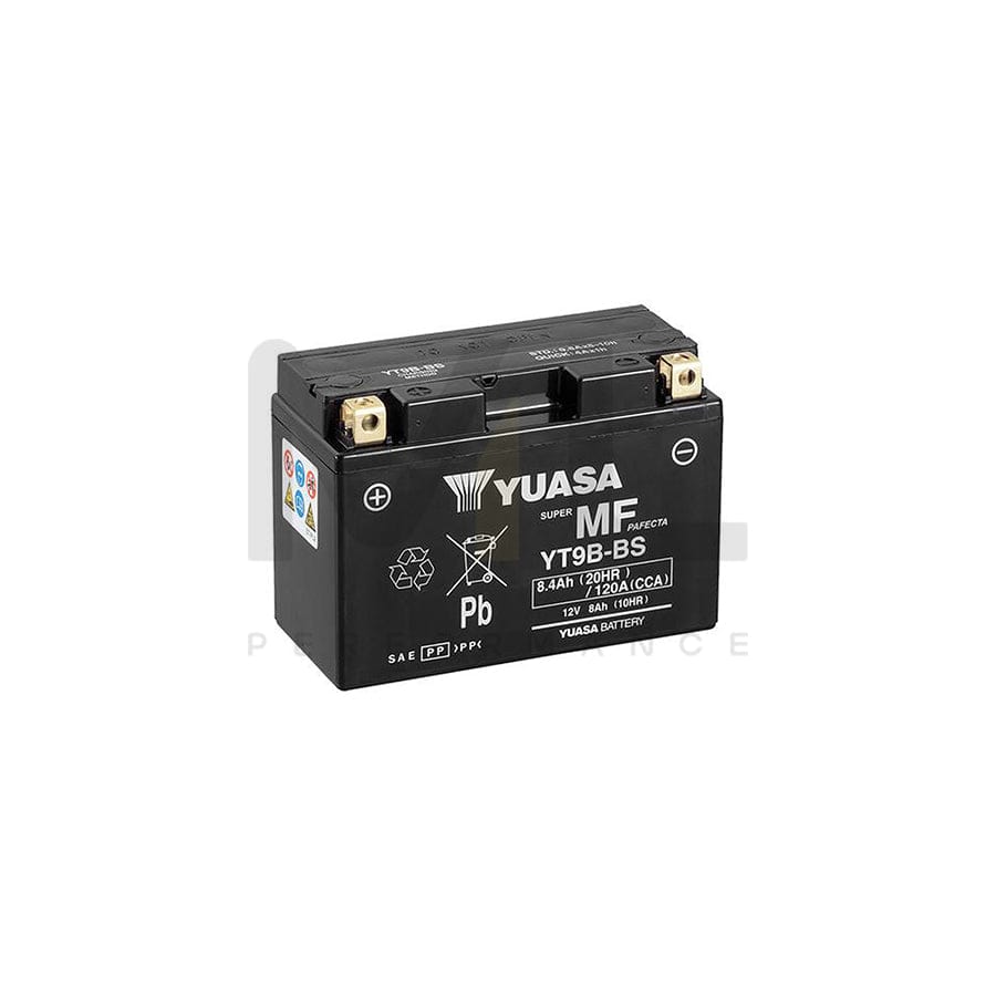 Yuasa YT9B-BS 12v VRLA Motorbike & Motorcycle Battery | ML Performance EU Car Parts
