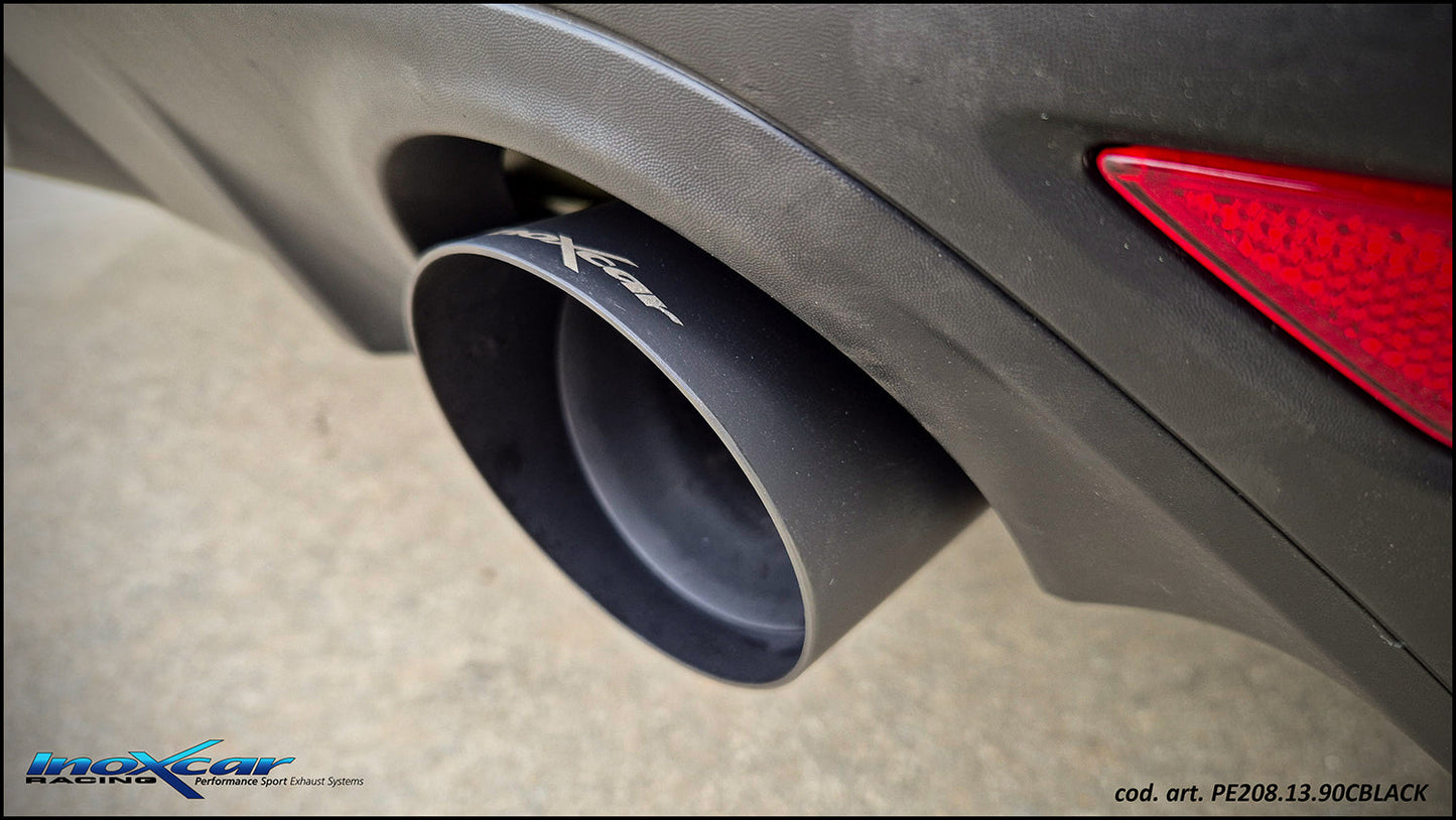 InoXcar PE208.13.90CBLACK PEUGEOT 208 MK2 1.2 (75cv) Rear Silencer With End Pipe Diam. 90 Racing Black Ceramic 1 | ML Performance EU Car Parts
