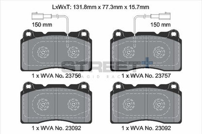 PAGID Racing T8254SP2001 STREET+ Brake Pads
