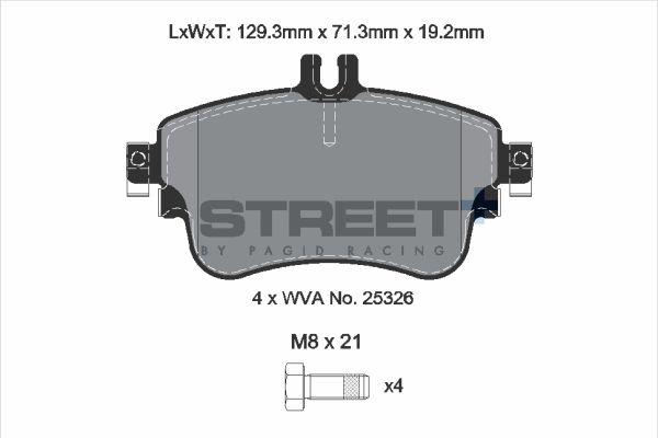 PAGID Racing T8216SP2001 STREET+ Brake Pads
