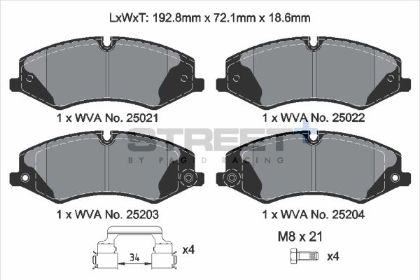 PAGID Racing T8103SP2001 STREET+ Brake Pads