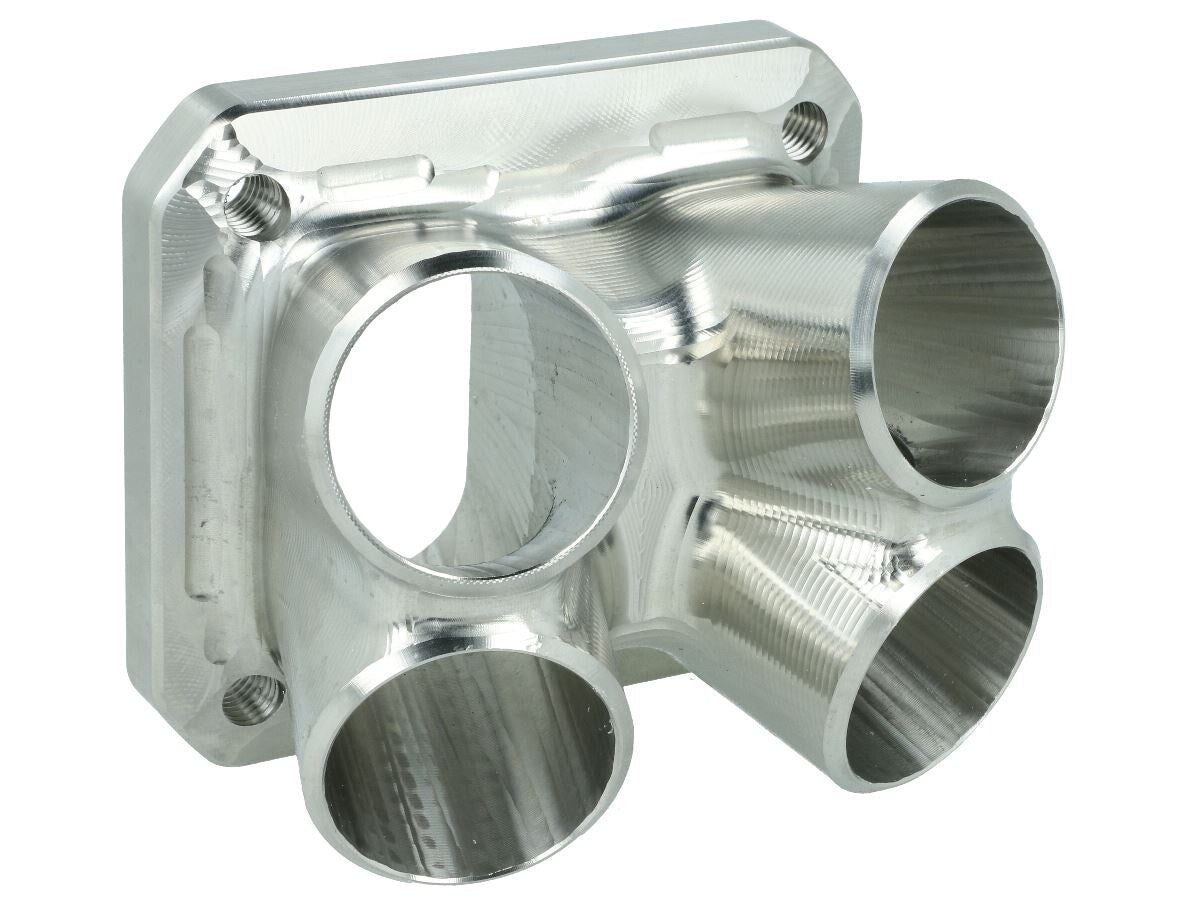Turbozentrum 182414 4-Cyl. CNC stainless steel turbo manifold collector T4 Twinscroll without Wastegate ports