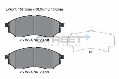 PAGID Racing T8040SP2001 STREET+ Brake Pads