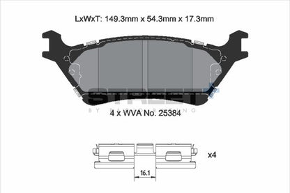 PAGID Racing T8220SP2001 STREET+ Brake Pads