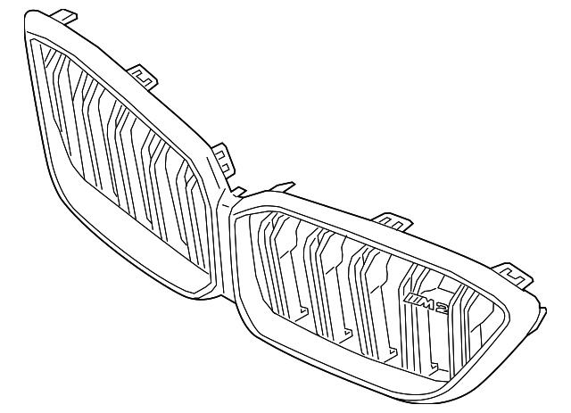 Genuine BMW 51135A386B3 F87 M2 Gloss Black Grille