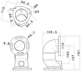 Turbozentrum 249082 63,5mm 90Â° Guss Downpipe fur Golf 4 fur Turbokrummer TMW08T3