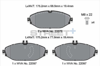 PAGID Racing T8010SP2001 STREET+ Brake Pads