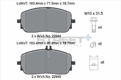 PAGID Racing T8212SP2001 STREET+ Brake Pads