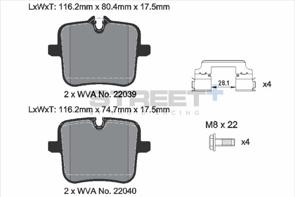 PAGID Racing T8268SP2001 STREET+ Brake Pads