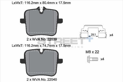 PAGID Racing T8268SP2001 STREET+ Brake Pads