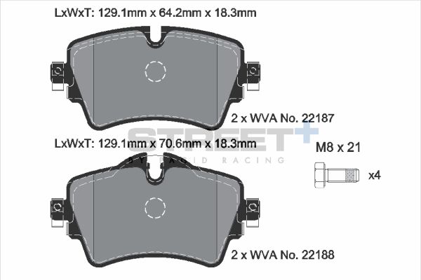 PAGID Racing T8161SP2001 STREET+ Brake Pads
