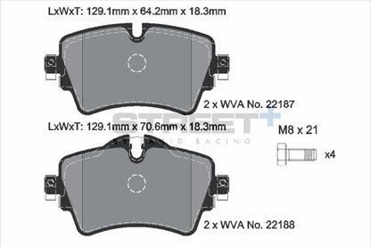 PAGID Racing T8161SP2001 STREET+ Brake Pads
