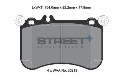 PAGID Racing T8116SP2001 STREET+ Brake Pads