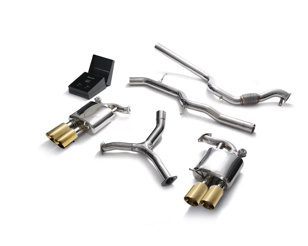 Valvetronic Exhaust System Audi A5 B9 Quattro with Gold Tips | ML Performance Car Parts
