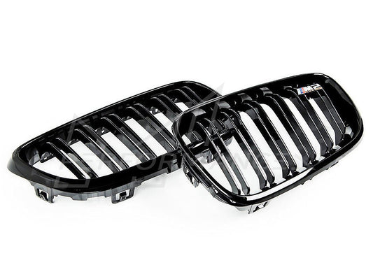 AUTOID BMW F22 F23 F87 Gloss Black Kidney Grilles (Inc. 218d, M235i, M240i & M2) - ML Performance EU