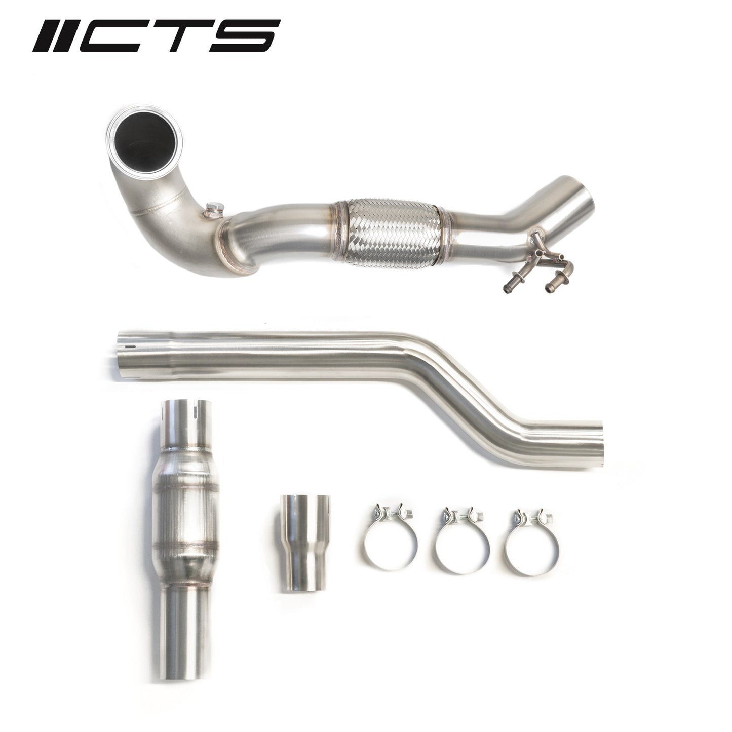 CTS Turbo CTS-EXH-DP-0015-T-CAT Turbo MQB VW Tiguan and Audi Q3 AWD 1.8T/2.0T High-Flow Cat