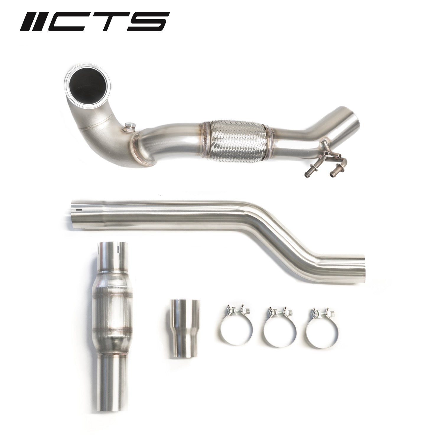 CTS Turbo CTS-EXH-DP-0015-T-CAT Turbo MQB VW Tiguan and Audi Q3 AWD 1.8T/2.0T High-Flow Cat