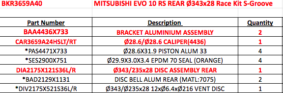 Alcon BKR3659A40(E10) 343mm Race: Rear Brake Kit: Evo X