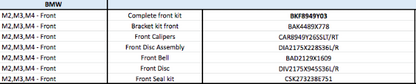 Alcon BKF8949Y03 Pro Race Front Brake Kit - BMW M2, M3, M4 (F8X)