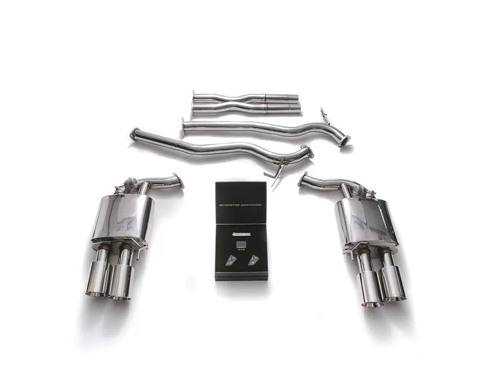 Valvetronic Exhaust System Ford Mustang GT 5.0L Convertible MK6 2018+ with Chrome Silver Tips | ML Performance Car Parts