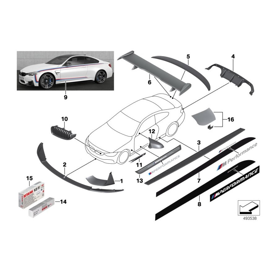 Genuine BMW 51142350706 F82 F83 F83 M Performance Side Skirt Decal (Inc. M4, M4 CS & M4 GTS) | ML Performance EU Car Parts
