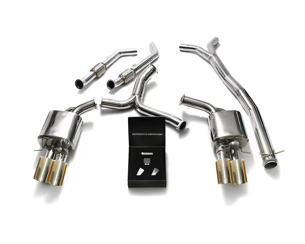 Valvetronic Exhaust System for Brabus Diffuser Mercedes-Benz AMG W205 C43 with Gold Tips | ML Performance Car Parts