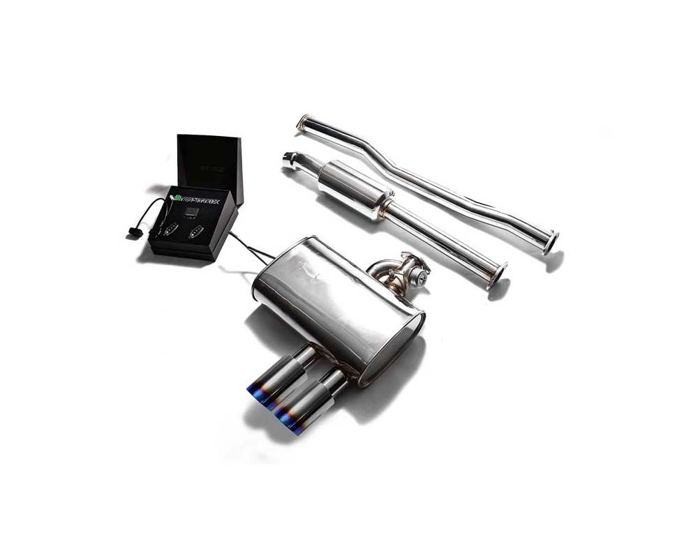 Stainless Steel Valvetronic Exhaust System Mini Cooper S F56 F57 2019+ with Blue Coated Tips | ML Performance Car Parts