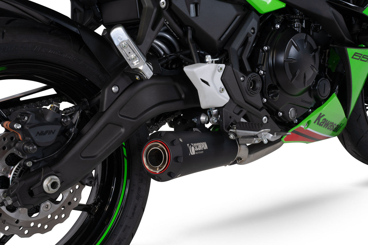 Scorpion PKA145SYSBCER Red Power Full System Black Ceramic Coated Sleeve Ninja 650 - 2023